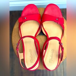 Red hot sandals Madewell size 9